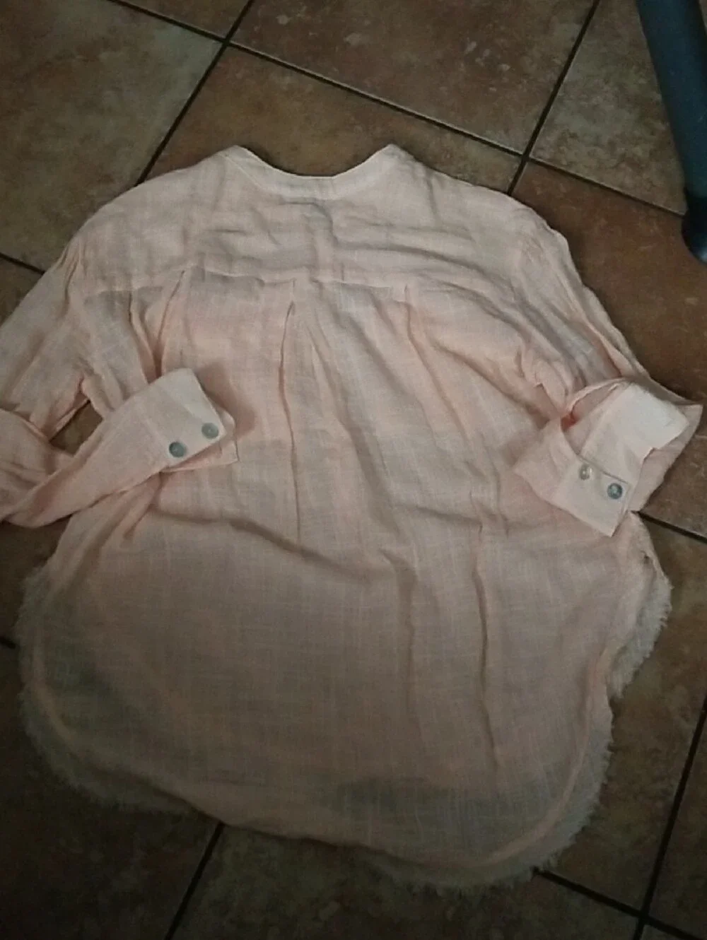 Free People Light Blush Button-Up Henley Blouse